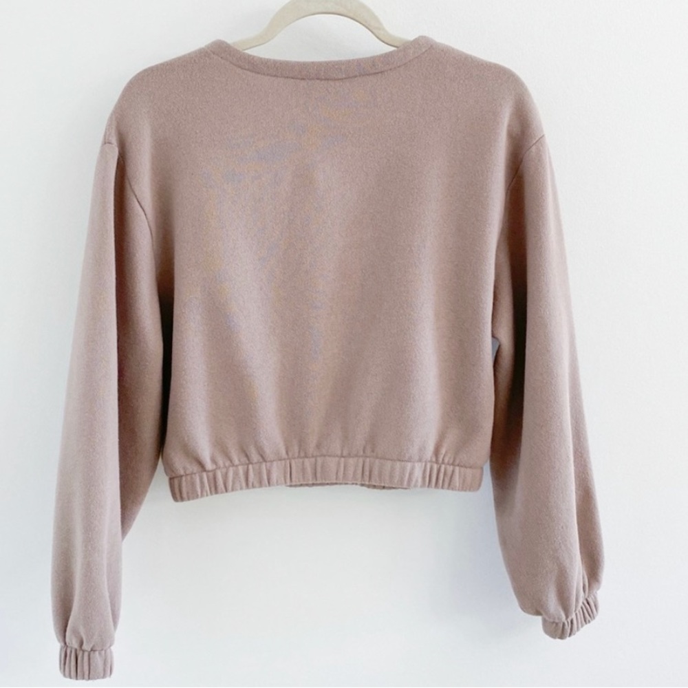 Urban Outfitters Out From Under Gray Vivian V Neck Crop Sweatshirt Size XS - Picture 3 of 10